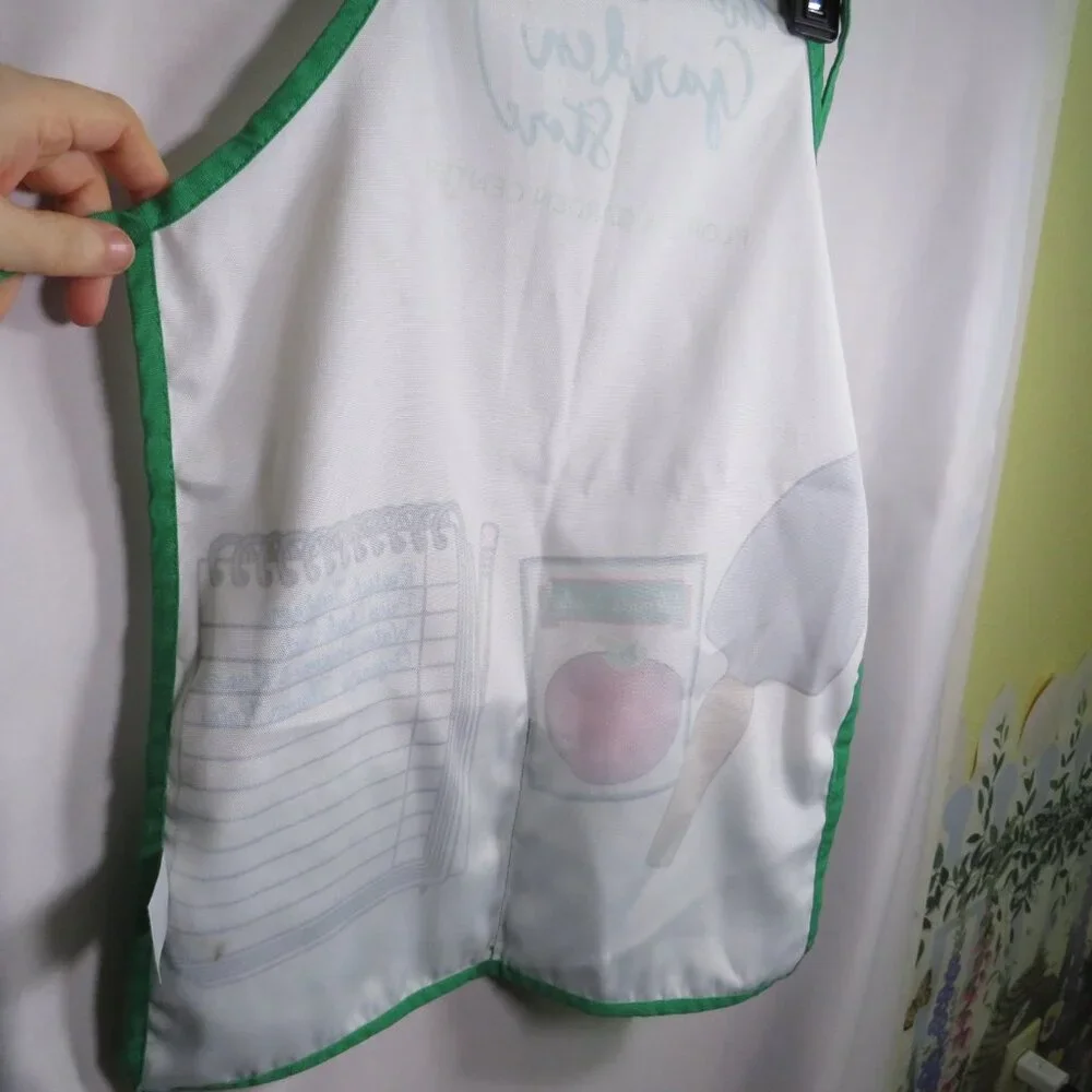 Kid's Apron Gardening theme 2 fabric pockets PRINTED IMAGES ON APRON